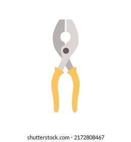 vector color icon of the pliers, cartoon illustration isolated on white background, tool for clamping, gripping material or products during their processing