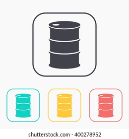 Vector color icon set barrels of oil 