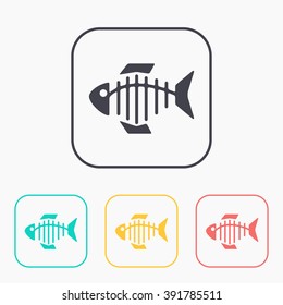 Vector color icon set of fishbone