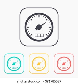 vector color icon set of gauge