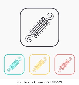 Vector color icon set of stretching spring