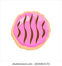Icono de color de Vector para galleta de fresa