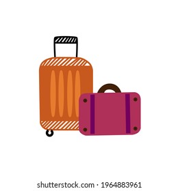 Vector color icon of suitcases, luggage. A symbol of vacation, travel.