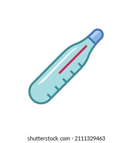 Vector color icon with thermometer