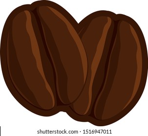 vector color icon of two coffee beans