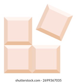 Icono de color de Vector - Barra de chocolate blanco