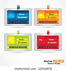 Vector color ID Badge set