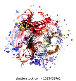 Vector color illustration american football player