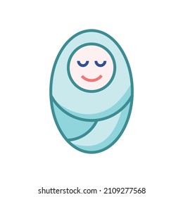 Vector color illustration with baby