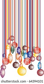 vector color illustration bar-code changing the christmas ball