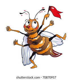 Vector color illustration of bee