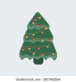 vector color illustration christmas tree