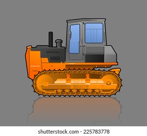 Vector color illustration of  crawler tractor. Simple gradients only, no gradient mesh.