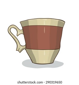 Vector color illustration of digital painting cup