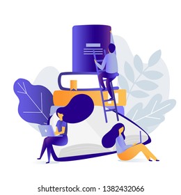 	
vector color illustration, distance learning, online courses, education, online books and textbooks, collective learning, exam preparation
