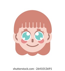 Vector color illustration of the face of a girl, woman. Avatar. Face. Profile photo. Vector art. Vector illustration