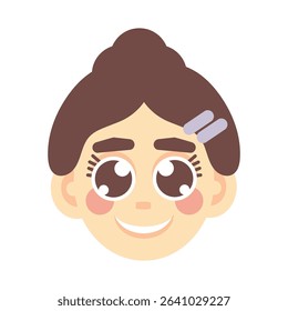 Vector color illustration of the face of a girl, woman. Avatar. Face. Profile photo. Vector art. Vector illustration