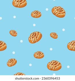 vector color illustration with fresh buns pattern