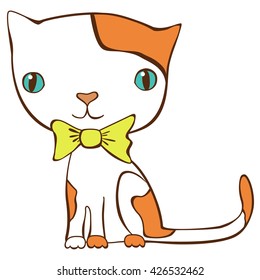 The vector color illustration with funny cat