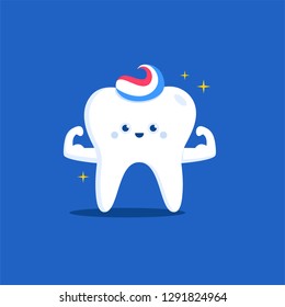 Vector color illustration of Healthy teeth. Vector character