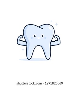 Vector color illustration of Healthy teeth. Vector character