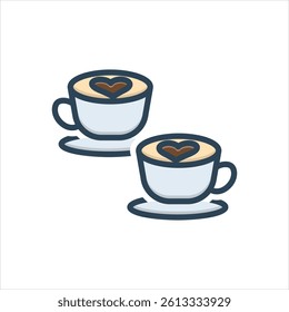 Vector color illustration icon for coffee date