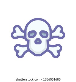 Vector color illustration icon for skull