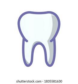 Icono de la ilustración de color del vector para el diente