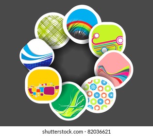 vector color illustration in  instant photo frames design.