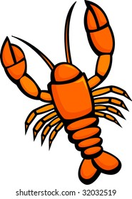 vector color illustration of an isolated lobster