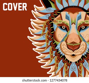 Vector color illustration of lion head - Vector 