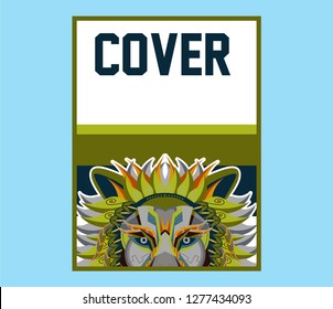 Vector color illustration of lion head - Vector 