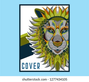 Vector color illustration of lion head - Vector 