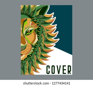 Vector color illustration of lion head - Vector 