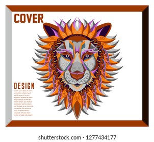 Vector color illustration of lion head - Vector 