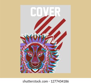 Vector color illustration of lion head - Vector 