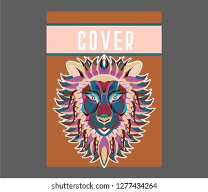 Vector color illustration of lion head - Vector 