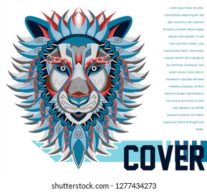 Vector color illustration of lion head - Vector 