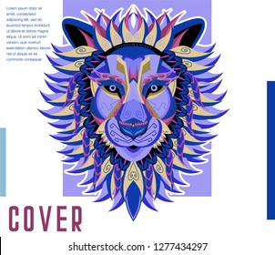 Vector color illustration of lion head - Vector 