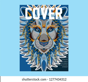 Vector color illustration of lion head - Vector 