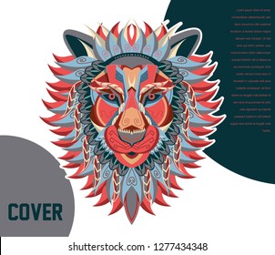 Vector color illustration of lion head - Vector 