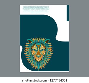 Vector color illustration of lion head - Vector 