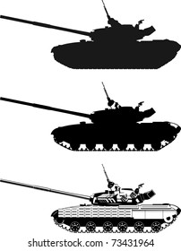 Vector color illustration of  modern heavy tank.