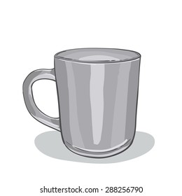 Vector color illustration of painted cup