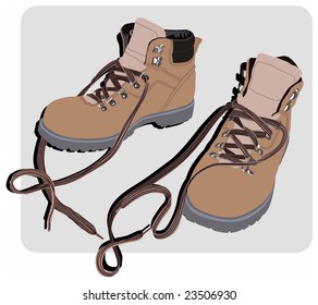 Vector color illustration of a pair of shoes/boots for working or hiking.