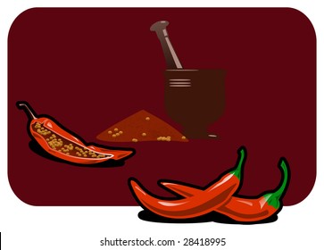 Vector color illustration of a paprika.