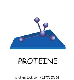 Vector color illustration of a protein molecule. molecule, flat style. sports nutrition and diet. vector illustration of a beautiful protein.