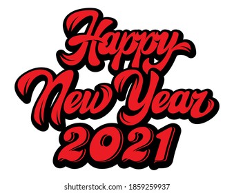 Vector color illustration in retro style on the theme of New Years celebration with lettering composition. Elements for design.