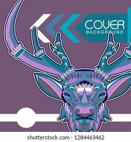 Vector color illustration of sitting deer - Vector