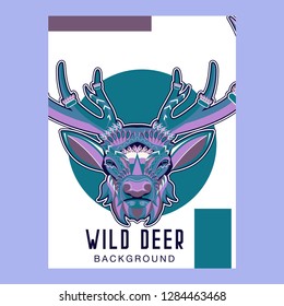 Vector color illustration of sitting deer - Vector
